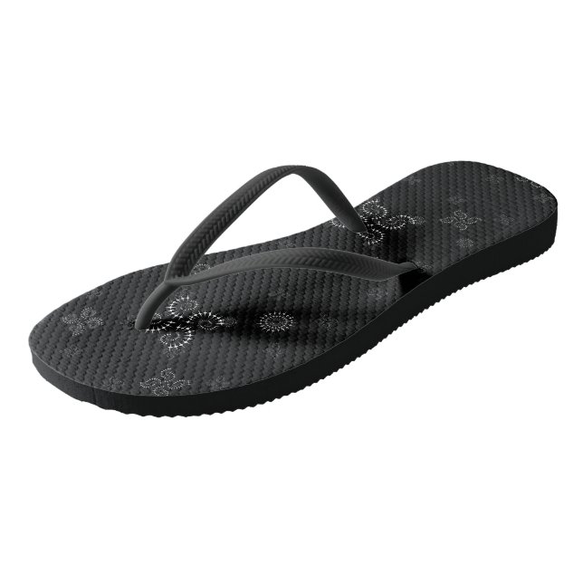 Tongs Géométrie en noir et blanc (Incliné)