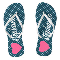 Girly Pink Heart avec Pois et nom tendance