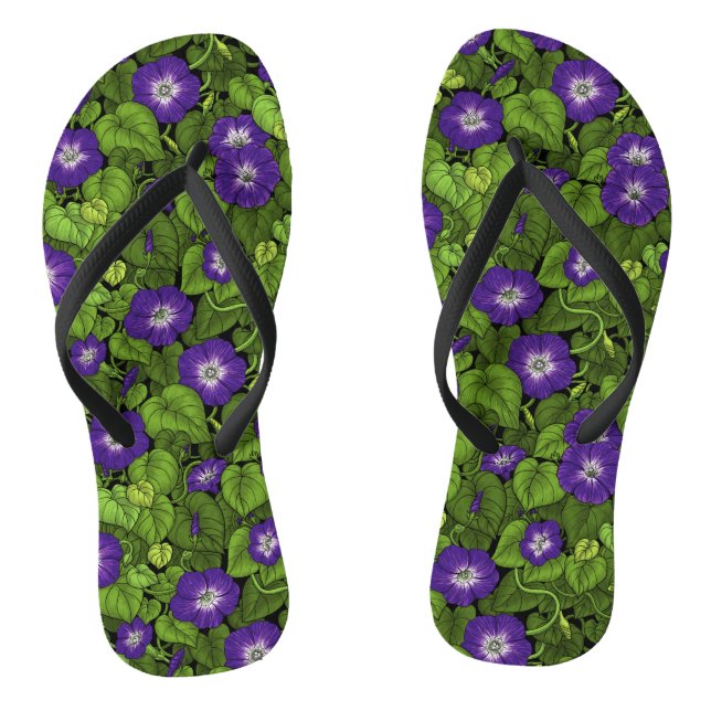 Tongs Gloire du matin en violet et vert (Semelle)