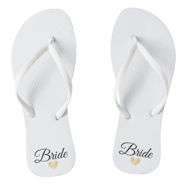 Tongs Gold de la mariée de Heart Fab (Semelle)