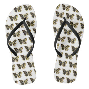 Tongs Gold flower Butterfly with Black Orchid