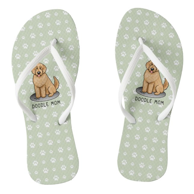 Tongs Goldendoodle Mom Doodle Mom (rouge doré) (Semelle)