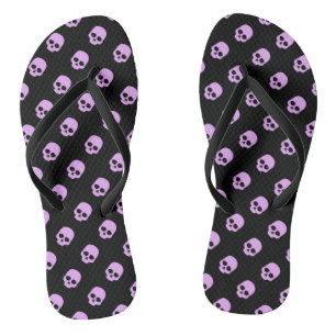 Tongs Gote Goth Crânes roses