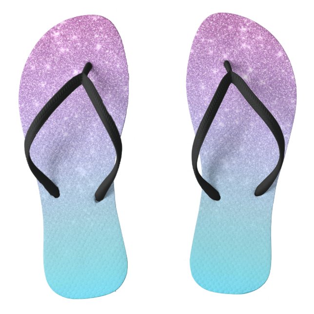 Tongs Gradient Ombre de Parties scintillant bleu violet  (Semelle)