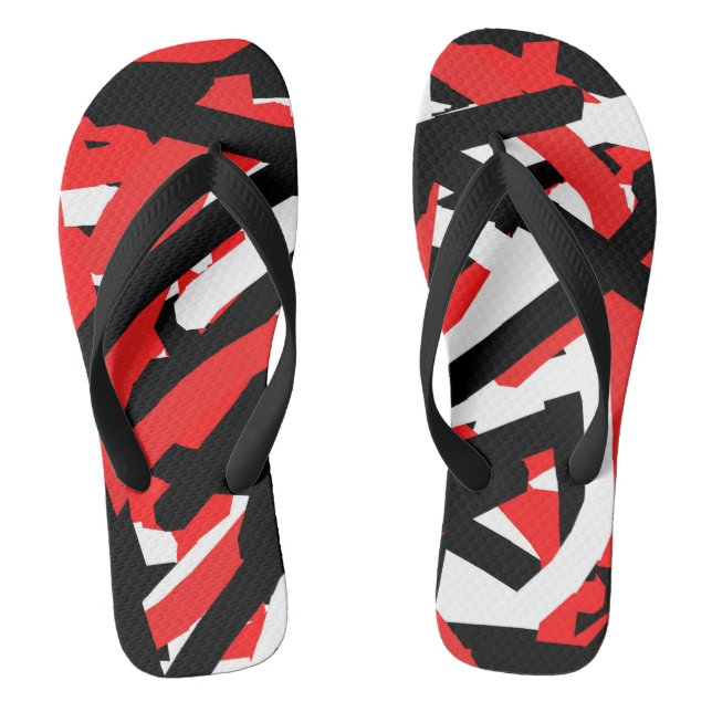 Tongs Graffiti noir, blanc et rouge (Semelle)