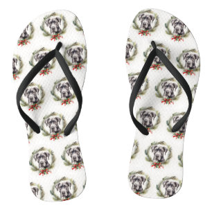 Tongs Grand Dane Noël Wreath Festive Pup