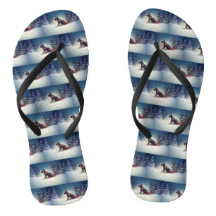 Tongs Grand Danois Noël neige hiver