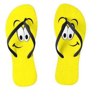 Tongs Grands yeux souriants Flip Flops jaunes