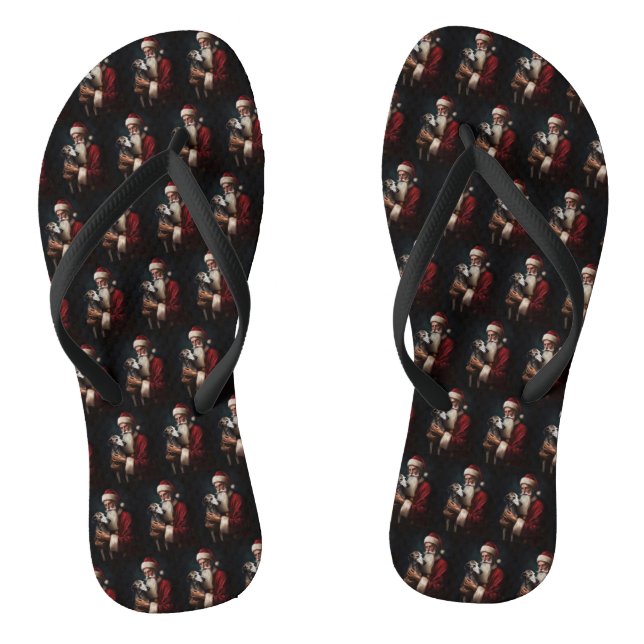 Tongs Greyhound avec Noël Festif du Père Noël (Semelle)