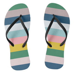Tongs Grilles multicolores Vert bleu rose