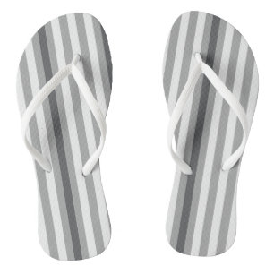 Tongs gris et blanc rayés