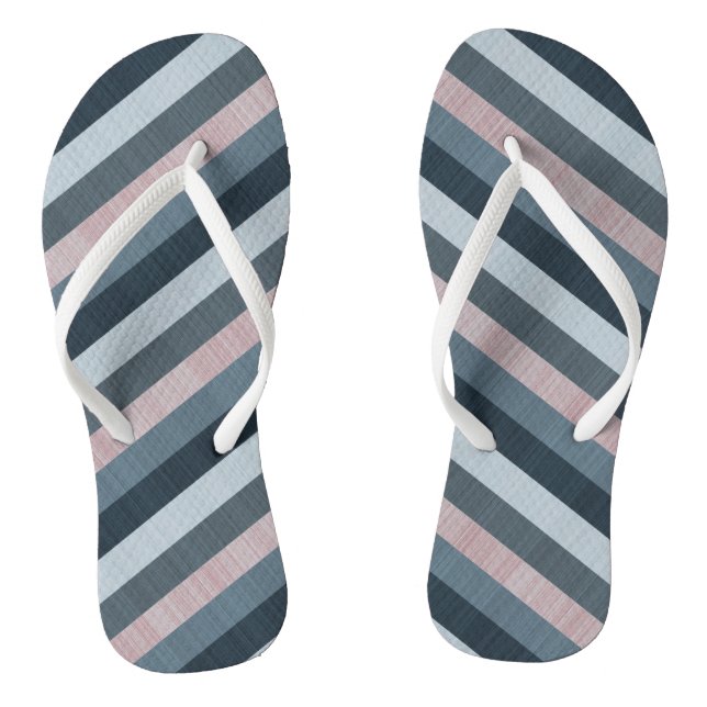 Tongs Gris Navy Rose Rayé   (Semelle)