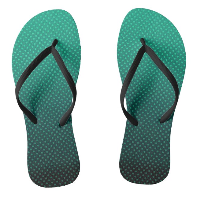 Tongs Gris vert dégradant pois imprimer abstrait femi (Semelle)