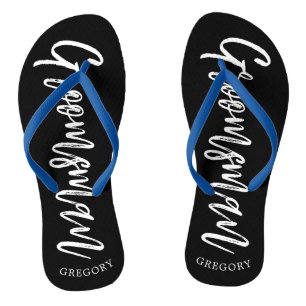 Tongs Groomsmen  Mariage personnalisé de style de scrip