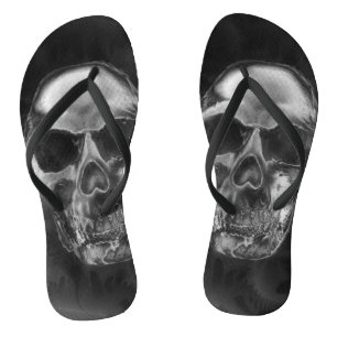 Tongs Grunge de fumée noire du crâne humain