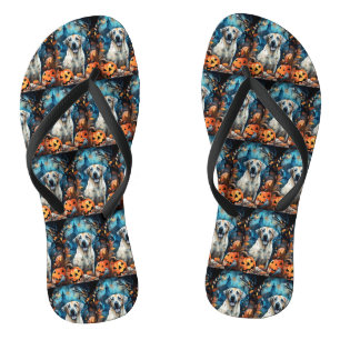 Tongs Halloween Berger d'Anatolie avec citrouilles effra