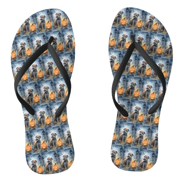 Tongs Halloween Chesapeake Bay Terrier Avec Citrouilles (Semelle)