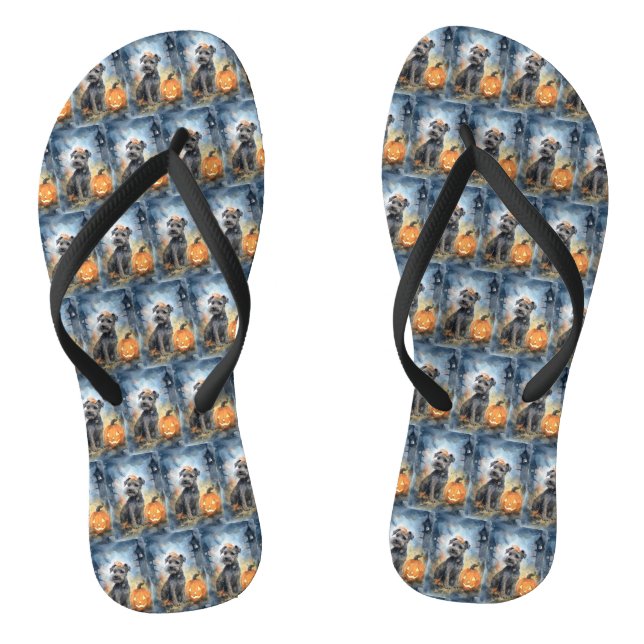 Tongs Halloween Chesapeake Bay Terrier Avec Citrouilles (Semelle)