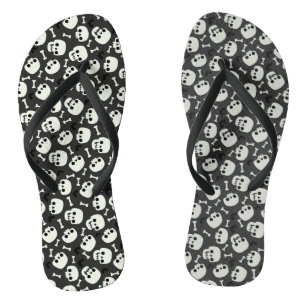 Tongs Halloween crâne Motif sans marque