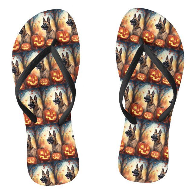Tongs Halloween Malinoi Belge Avec Peur Citrouille (Semelle)