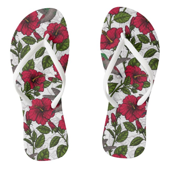 Tongs Hibiscus et colibris (Semelle)