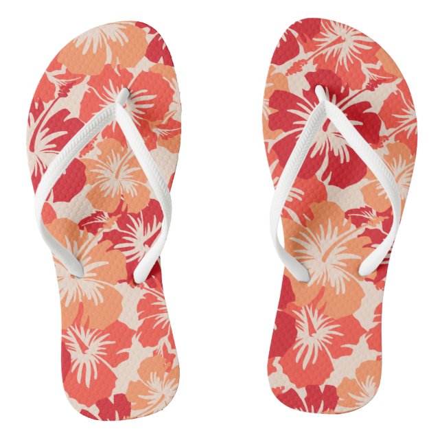 Tongs Hibiscus Hawaiian Floral Aloha Chemise Imprimer (Semelle)