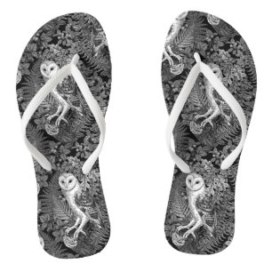 Tongs Hiboux, fougères, chêne et baies 4