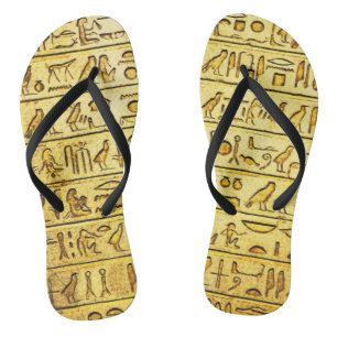 Tongs Hiéroglyphes égyptiens anciens Jaune