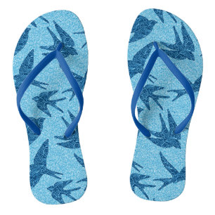 Tongs hirondelles japonaises en vol, Cobalt et bleu pâle