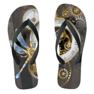 Tongs Horloge à vapeur avec libellule mécanique