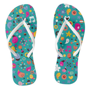Tongs humour amusant motif turquoise