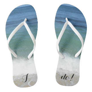 Tongs "I Do" Tropical Beach Flip Flops