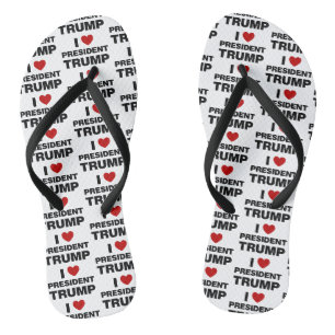 Tongs I Love Président Trump Heart