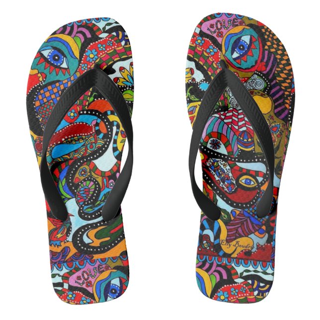 Tongs Ibiza style adulte "Flower-Art" (Semelle)