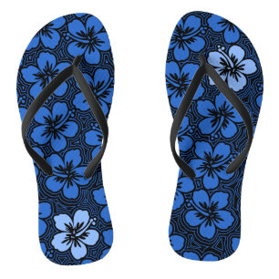 Tongs Ile Floral Hawaii Accent Hibiscus Pinstriped
