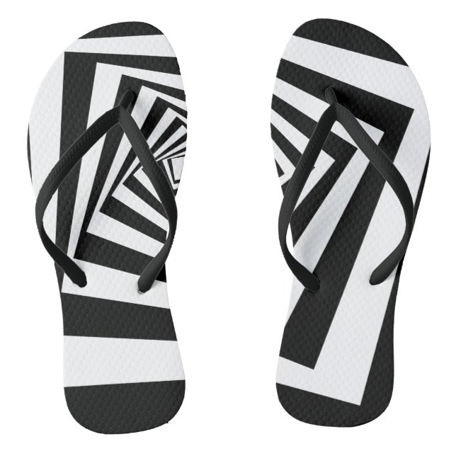Tongs Illusion d'optique hypnotique noir et blanc (Semelle)