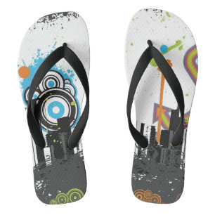 Tongs Illustration d'un paysage urbain grincheux
