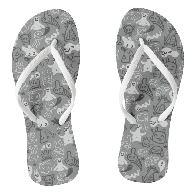 Tongs illustration motif de doodles (Semelle)
