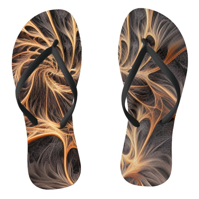 Tongs Image Abstraite - 3D Fractal, art numérique, braun (Semelle)