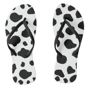 Tongs Impression De Vache, Motif De Vache, Spots De Vach