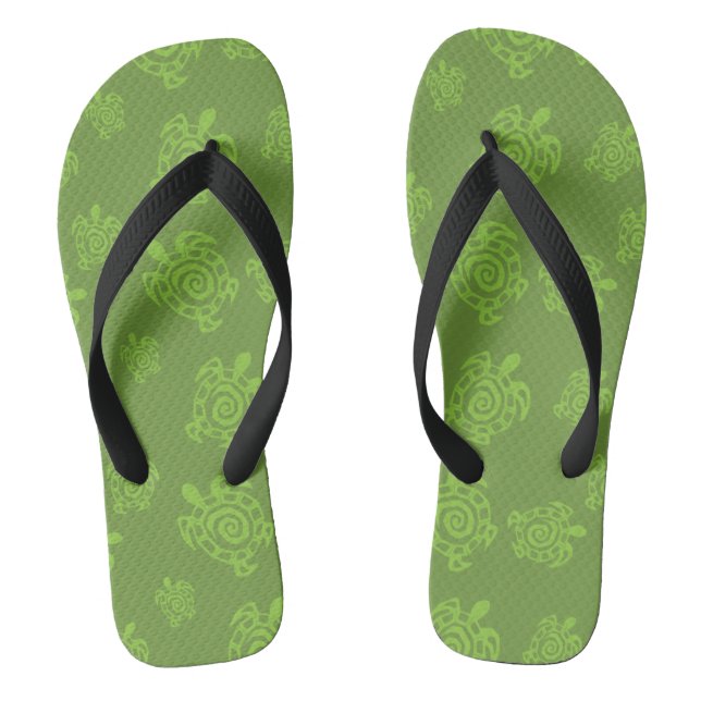 Tongs Impression verte de tortue (Semelle)