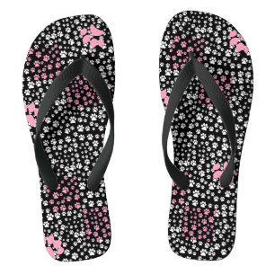 Tongs Imprimez les pattes motif NS 01b. BG noir