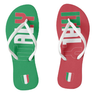 Tongs Inscription du drapeau Italie Vert Rouge Blanc Bla