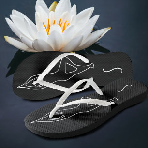 Tongs Instructeur de Yoga personnalisé Flip Flops noirs