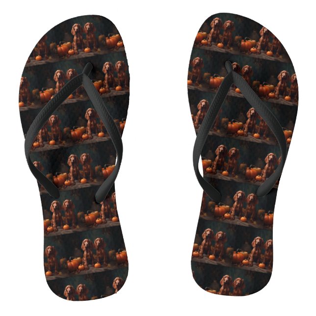 Tongs Irlandais Red Setter Chiot Automne Citrouille de p (Semelle)
