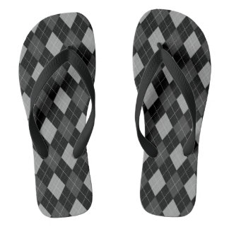 Tongs Jacquard noir et gris