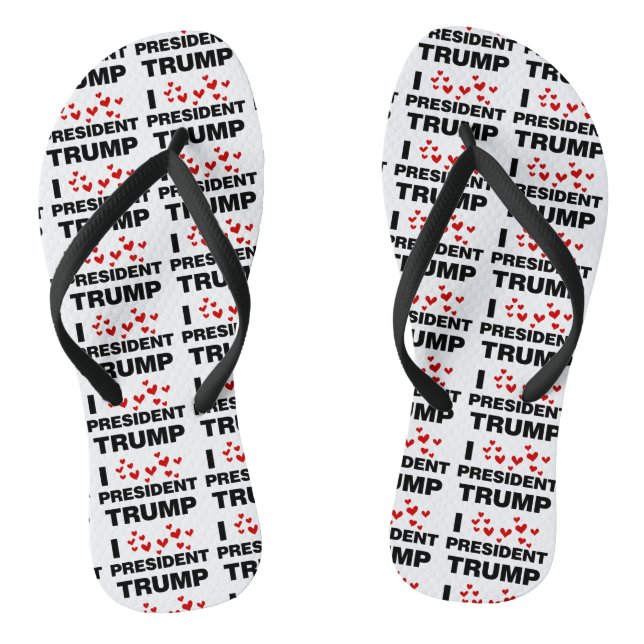 Tongs J'aime les coeurs du président Trump (Semelle)