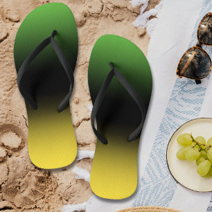 Tongs Jamaïcaines Couleurs Déclinent Ombre Vert & Jaune