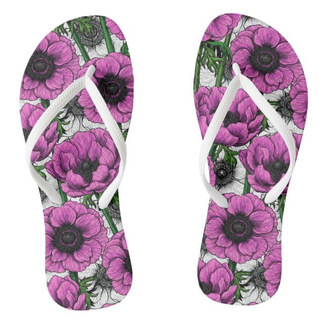 Tongs Jardin d'anémone rose (Semelle)