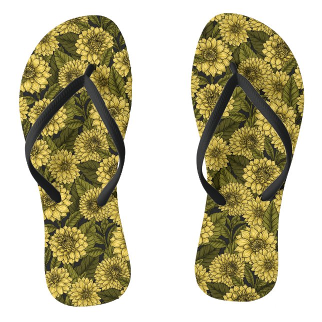 Tongs Jardin de Dahlia jaune (Semelle)